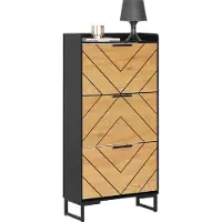 SoBuy Armoire à Chaussures 3 Abattants Étroite FSR164-SCH