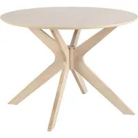 Ebuy24 Duffy Table de salle à manger Ø105 cm plaqué chêne, pieds en chêne massif.