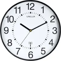 Unilux 400094561 Horloge murale/funk "WAVE", diamètre : 300 mm, noir