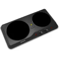 Brock Electronics Plaque de cuisson électrique Brock HPI 3002 BK, 2200 W, 2 zones, infrarouge, vitrocéramique, portable, noire