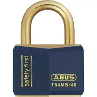 ABUS Cadenas à clé - 40 mm - corps laiton - bleu - T84MB/40