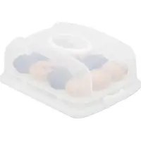 Relaxdays Boîte pour gâteau rectangulaire, Boîte à gâteau, Blanc