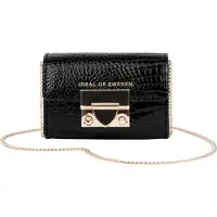 IDEAL OF SWEDEN , Porte-monnaie modèle Liv Padlock avec motif de serpent et chaîne amovible (105 cm), Noir