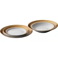 Berghoff Speise-Service Gem Line 3 Stück, Gold/Weiss