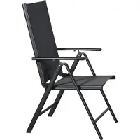 Ebuy24 Kelly 1 x chaise de jardin, dossier réglable, 7 positions, noir/gris.