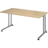 Hjh OFFICE PRO Bureau pied C 160x80cm chêne/argent
