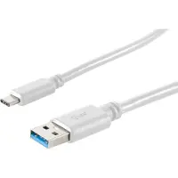 S-Conn Câble USB 3.0 A mâle-USB 3.1C mâle blanc 1,8m