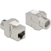 DeLOCK Keystone Module RJ45 femelle vers LSA Cat.6A blindé sans outil, plat, acier inoxydable, RJ-45, LSA, femelle, femelle