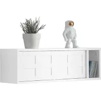 SoBuy Étagère Murale 2 Portes Coulissantes Blanc
