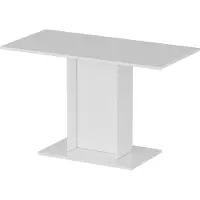 En.casa Table de cuisine Galten Table de salle à manger blanche Table à colonne rectangulaire 75 x 120 x 60 cm pour 4 personnes