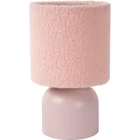 Lucide Lampe de table rose avec abat-jour en coton E14 Woolly