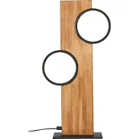 Brilliant Lampe Cheesy LED Lampe de table 40cm noir mat/bois métal brun 12 W LED intégrée