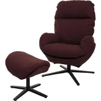 Mendler Fauteuil relax + pouf -L12 pivotant