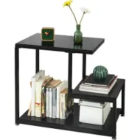 SoBuy Table d'appoint de canapé avec 3 étagères