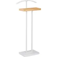 Relaxdays Valet Stand, avec étagère en bois