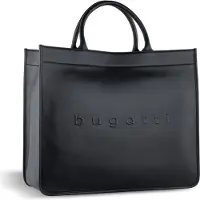 Bugatti Cuir sac à épaule sac shopper pour ordinateur portable Daphne Tote Bag Black noir
