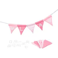 Goki Chaîne de fanions en forme de lettres roses avec 10 fanions (1 pcs)