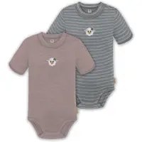 Normani Barboteuse / body 'Tihoi' bleu-gris / gris / vert foncé / rose ancienne / blanc