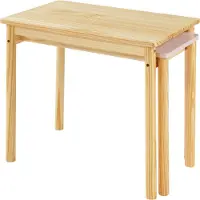 En.casa Table d'enfant extensible 'Skellefteå' Bureau d'enfant 60x38x52 cm pin + MDF naturel/rose