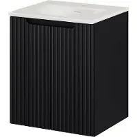 En.casa Lavabo avec meuble bas incl. lavabo 'Skelbolu' 50 x 57 x 39 cm noir