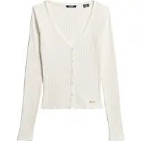 Superdry Femme Top à Manches Longues et Boutons Essential Blanc Taille: 44