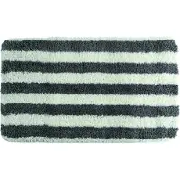 MSV Tapis de bain Microfibre SEAUVILLE 50x80cm Blanc et Gris