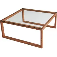 Skye Decor , Via, table basse, bois, 100 % verre trempé, 90 x 90 x 40 cm