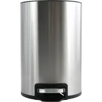 Spirella Seau à cosmétique 5 litres en inox avec abaissement automatique et seau intérieur "Riku" Poubelle de salle de bains Softclose Poubelle argentée
