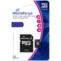 MediaRange MR958 Carte mémoire Micro SDHC 16 Go classe 10 avec adaptateur de carte SD