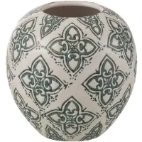 J-Line Vase kousa boule porcelaine bleu/blanc