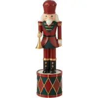 J-Line Bougeoir casse noisette resine rouge/vert large