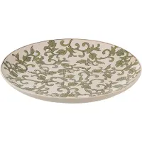 J-Line Assiette decorative yezi porcelaine vert/blanc