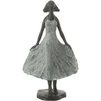 J-Line Fille regardant ciel resine noir/gris small
