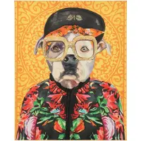 J-Line Decoration murale chien popart toile mix small
