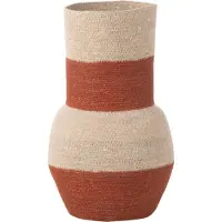 J-Line Vase rayures jonc de mer naturelterracotta