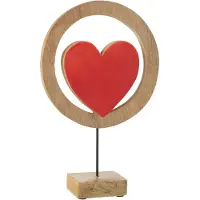 J-Line Coeur cercle sur pied bois de manguier rouge large