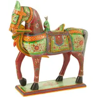 J-Line Cheval sur pied Mumbai Mélange de bois de manguier