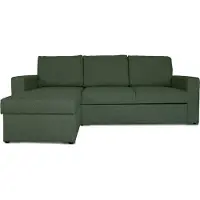 Ebuy24 Odin canapé-lit, canapé d'angle avec rangement tourné vers la droite ou la gauche vert.