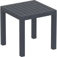 CLP Table D'appoint D'extérieur En Plastique Gris Foncé