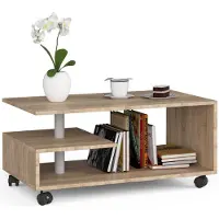 Akord Table basse VINI avec roues en chêne sonoma - élégant et fonctionnel pour le salon