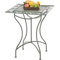 CLP Table De Jardin Carrée Résistante En Métal Vert Antique