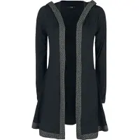 Black premium by emp Gilets & Ponchos de - Gilet Avec Capuche Et Bords Nœuds Celtiques - S - 5XL - pour Femme - noir - Taille S