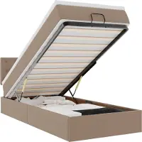 vidaXL Lit ottoman avec matelas cappuccino brun 90x190 cm similicuir