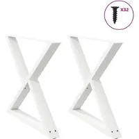 vidaXL Pieds de table de salle à manger 2 pièces blanc 90x(72-73,3) cm acier