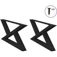 vidaXL Pieds de table basse 2 pcs. noir 70x(30-31,3) cm acier