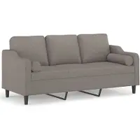 vidaXL Canapé 3 places taupe 180 cm Tissu