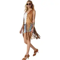 Dressforfun gilet hippie pour dames - L - Costume carnaval - Halloween - Dress up - Party wear - Carnaval wear - Party - Party wear