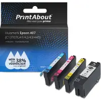 PrintAbout Cartouche compatible pour Epson 407 (C13T07U41/42/43/440) - 4 couleurs - Multipack