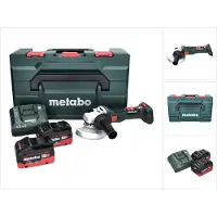 Metabo W 18 LT BL 11-125 Meuleuse d'angle sans fil 18 V 125 mm brushless + 2x Batteries 8,0 Ah + Chargeur + metaBOX