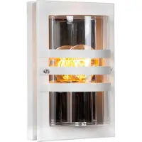Lucide Privas - applique murale extérieure - 15 x 11 x 24 cm - IP44 - blanc